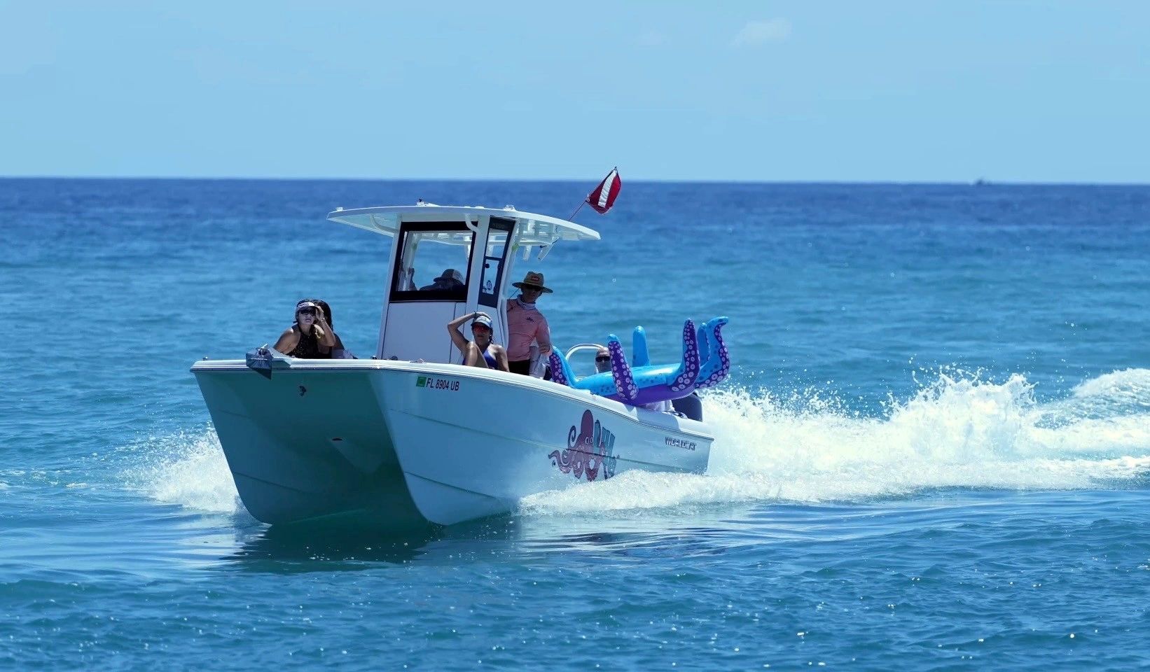 The Lulu charter boat heading out on the open Atlantic Ocean in South Florida